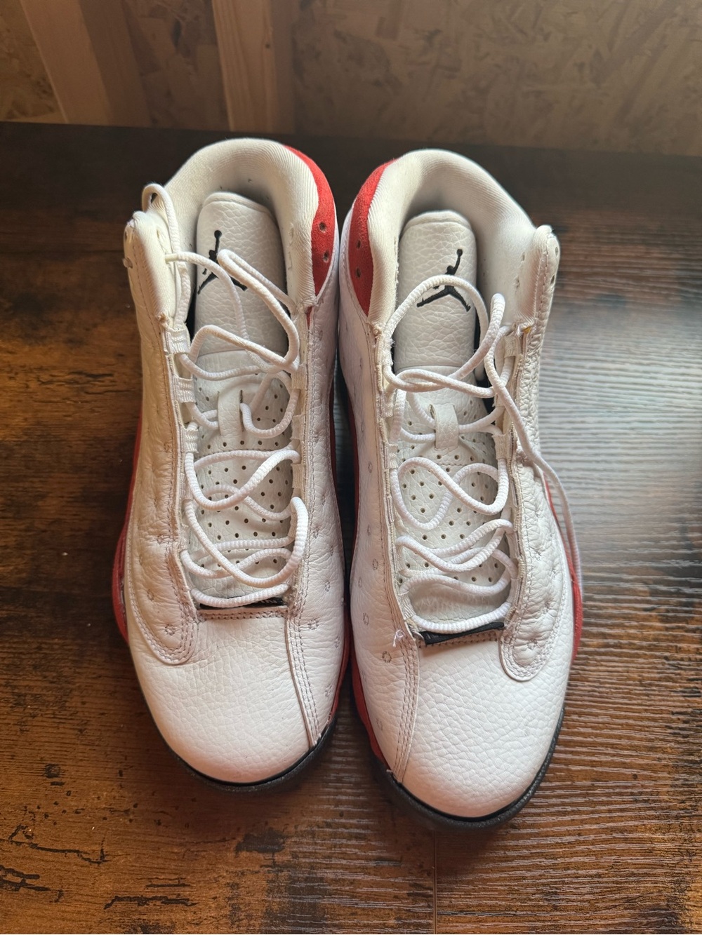 Air Jordan White and Red Low-Top Basketball Sneakers